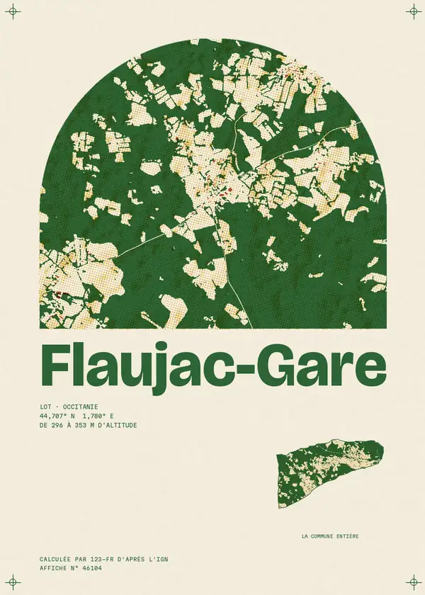 Affiche de Flaujac-Gare, calculée par 123-fr d'après l'IGN