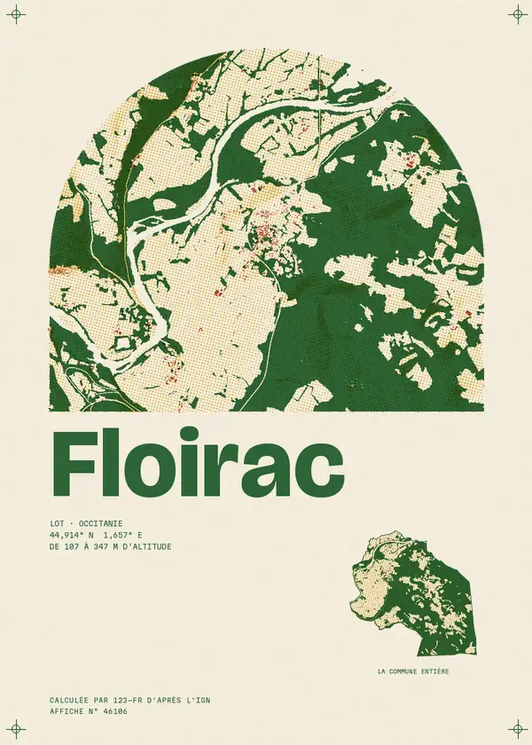 Affiche de Floirac, calculée par 123-fr d'après l'IGN