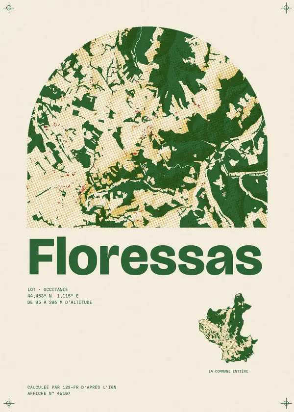 Affiche de Floressas, calculée par 123-fr d'après l'IGN