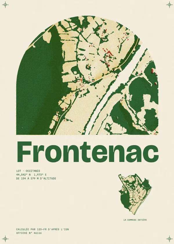 Affiche de Frontenac, calculée par 123-fr d'après l'IGN
