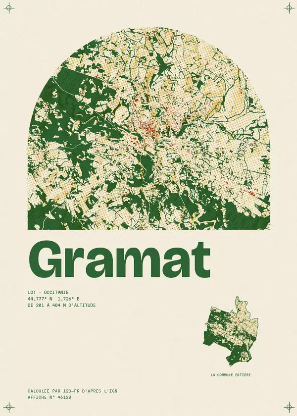 Affiche de Gramat, calculée par 123-fr d'après l'IGN
