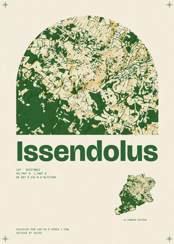 Affiche de Issendolus, calculée par 123-fr d'après l'IGN