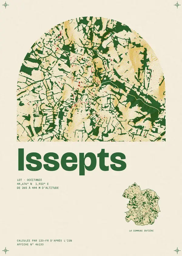 Affiche de Issepts, calculée par 123-fr d'après l'IGN