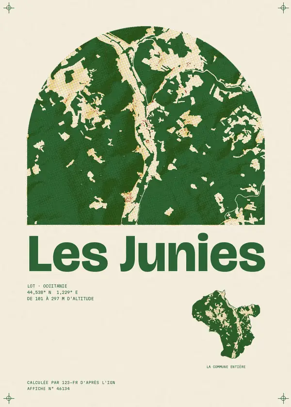 Affiche de Les Junies, calculée par 123-fr d'après l'IGN