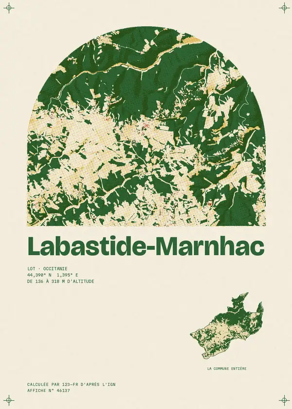 Affiche de Labastide-Marnhac, calculée par 123-fr d'après l'IGN