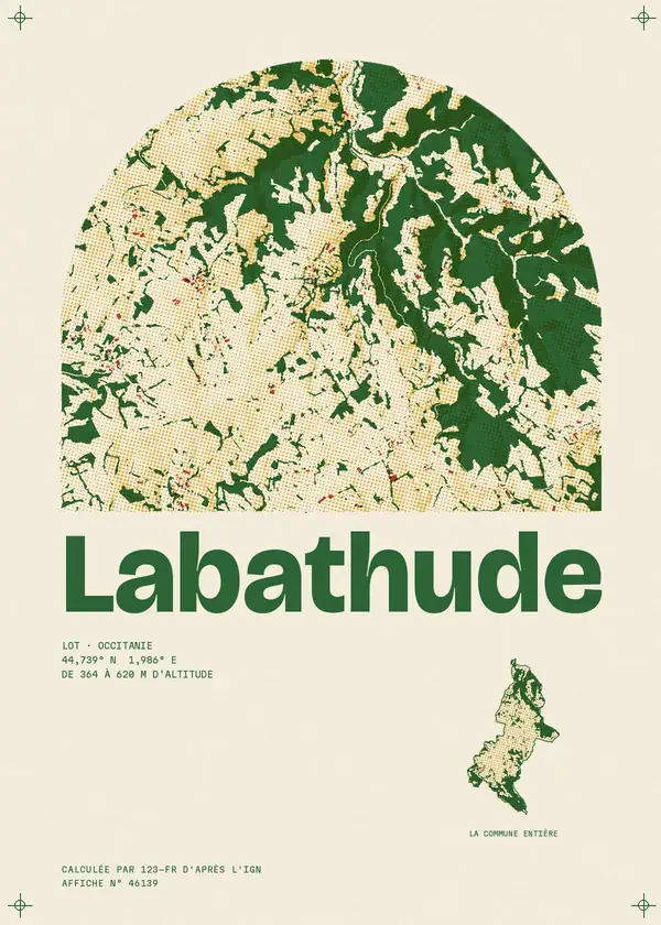 Affiche de Labathude, calculée par 123-fr d'après l'IGN