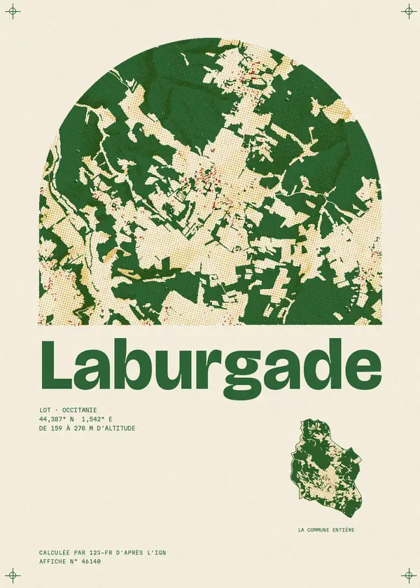 Affiche de Laburgade, calculée par 123-fr d'après l'IGN