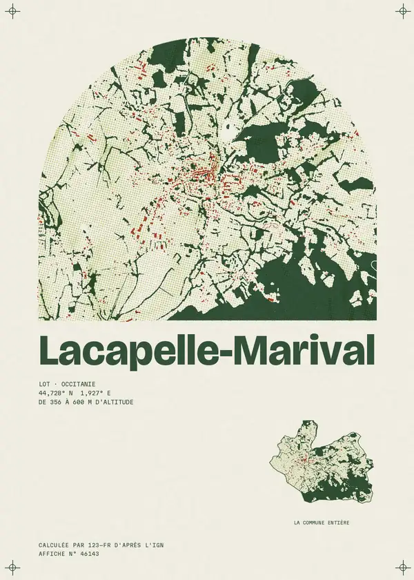 Affiche de Lacapelle-Marival, calculée par 123-fr d'après l'IGN