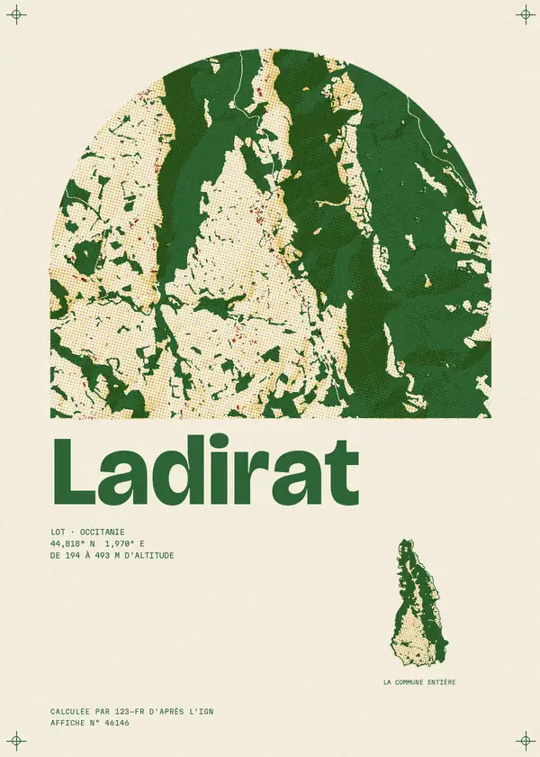 Affiche de Ladirat, calculée par 123-fr d'après l'IGN