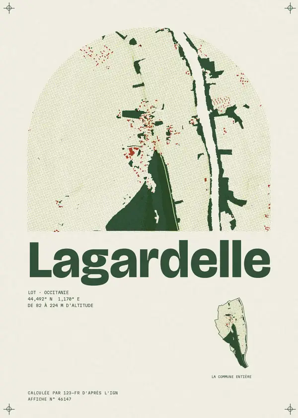 Affiche de Lagardelle, calculée par 123-fr d'après l'IGN