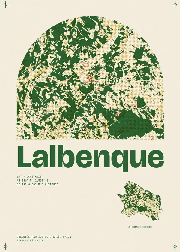 Affiche de Lalbenque, calculée par 123-fr d'après l'IGN