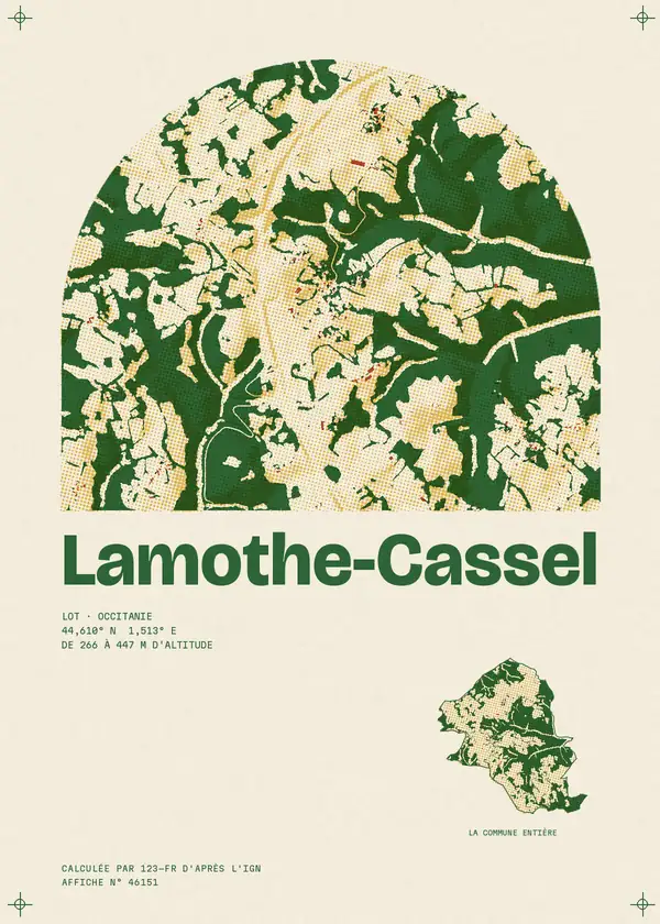 Affiche de Lamothe-Cassel, calculée par 123-fr d'après l'IGN