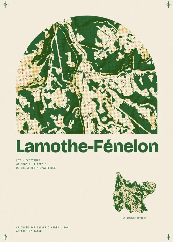 Affiche de Lamothe-Fénelon, calculée par 123-fr d'après l'IGN