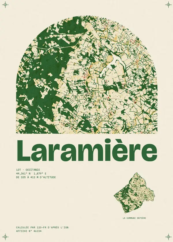 Affiche de Laramière, calculée par 123-fr d'après l'IGN