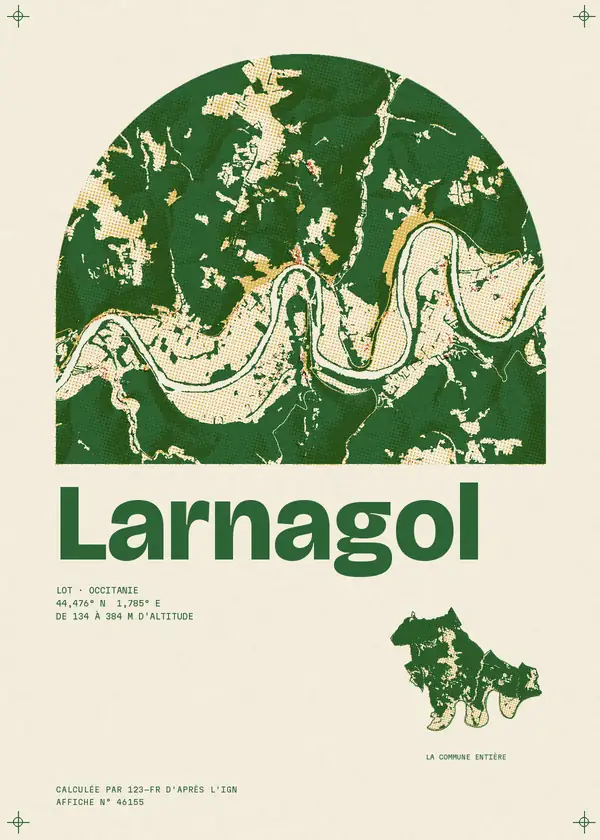 Affiche de Larnagol, calculée par 123-fr d'après l'IGN