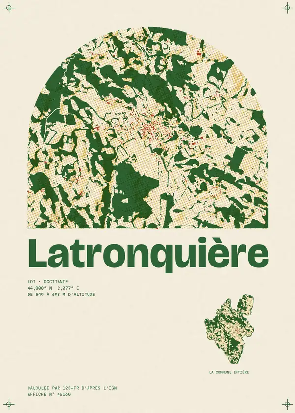 Affiche de Latronquière, calculée par 123-fr d'après l'IGN