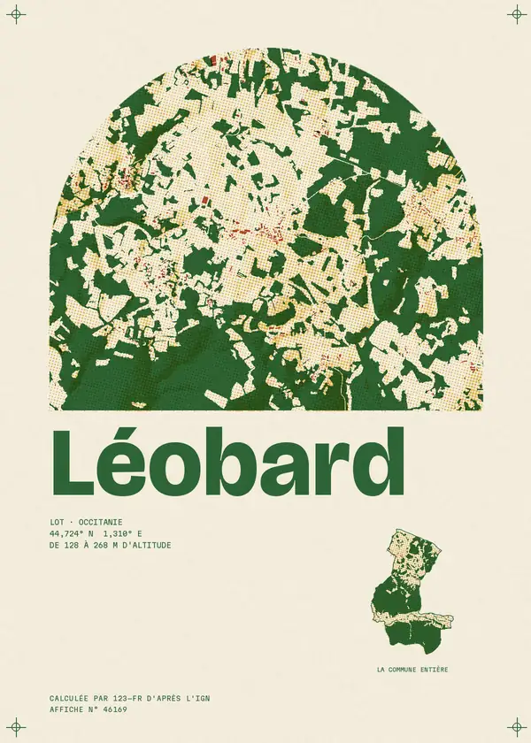 Affiche de Léobard, calculée par 123-fr d'après l'IGN