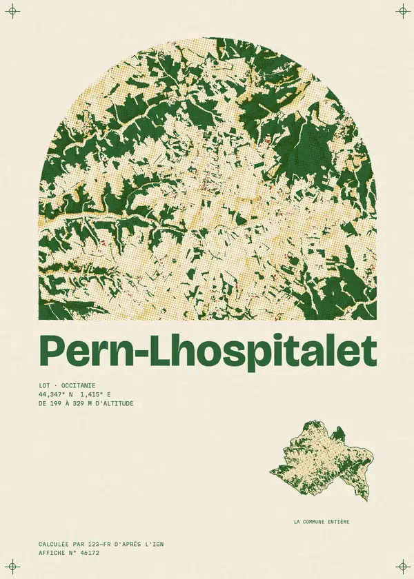 Affiche de Pern-Lhospitalet, calculée par 123-fr d'après l'IGN