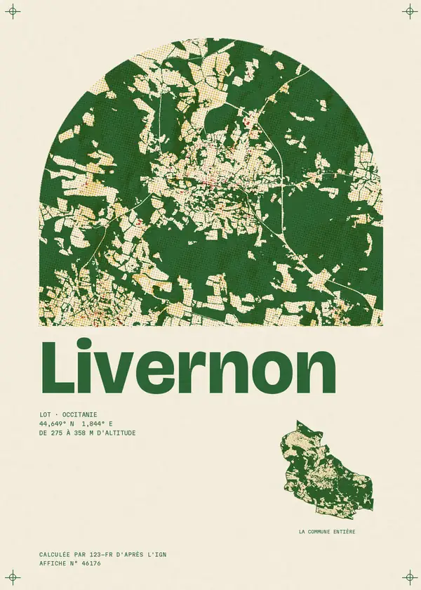 Affiche de Livernon, calculée par 123-fr d'après l'IGN