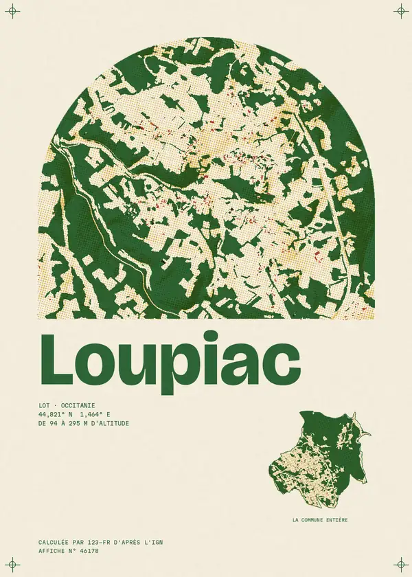 Affiche de Loupiac, calculée par 123-fr d'après l'IGN