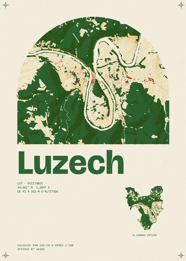 Affiche de Luzech, calculée par 123-fr d'après l'IGN