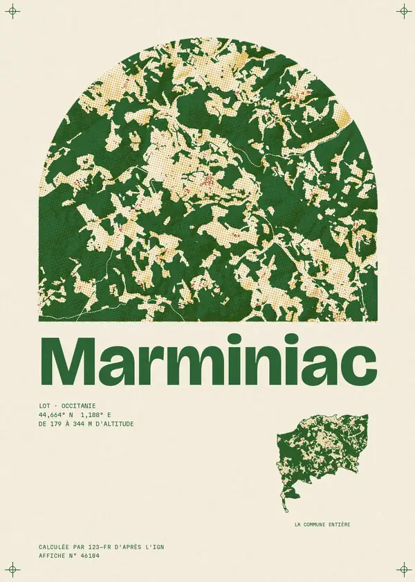 Affiche de Marminiac, calculée par 123-fr d'après l'IGN