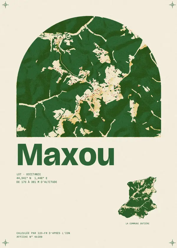 Affiche de Maxou, calculée par 123-fr d'après l'IGN