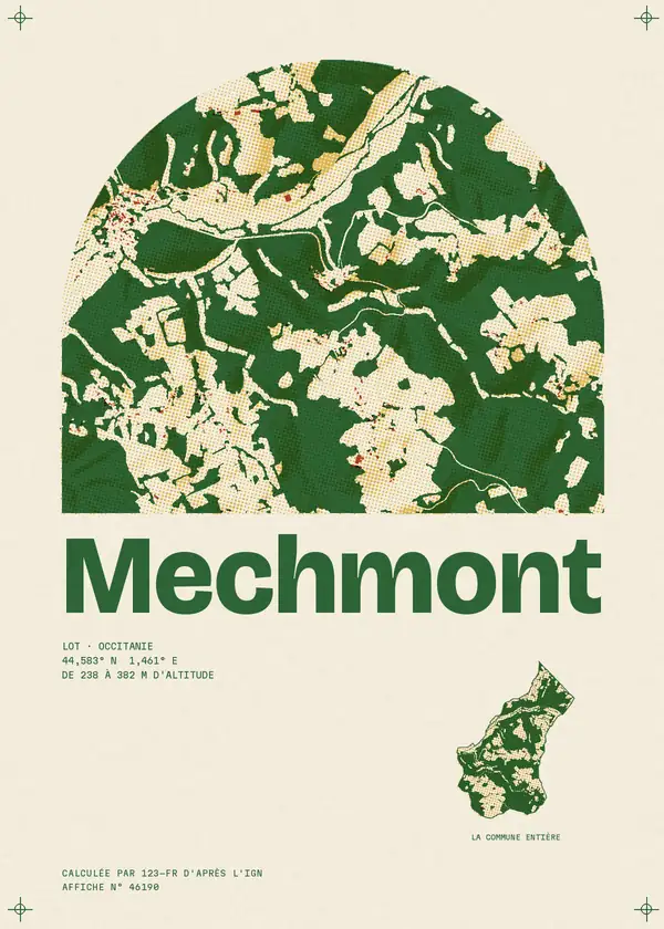 Affiche de Mechmont, calculée par 123-fr d'après l'IGN