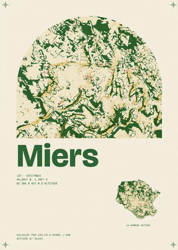 Affiche de Miers, calculée par 123-fr d'après l'IGN