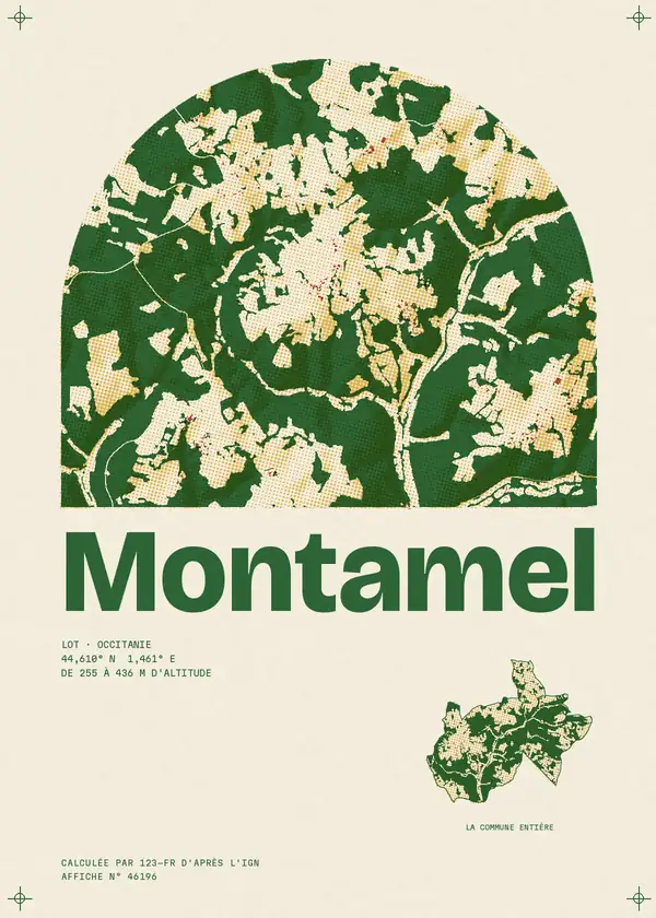 Affiche de Montamel, calculée par 123-fr d'après l'IGN