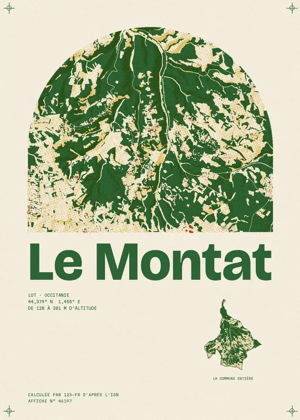 Affiche de Le Montat, calculée par 123-fr d'après l'IGN
