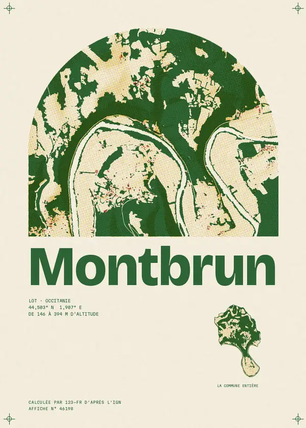 Affiche de Montbrun, calculée par 123-fr d'après l'IGN