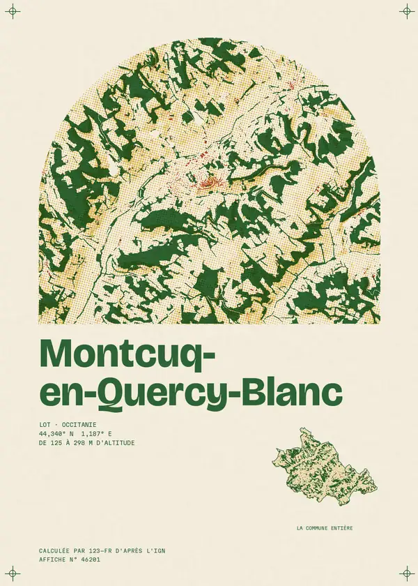 Affiche de Montcuq-en-Quercy-Blanc, calculée par 123-fr d'après l'IGN