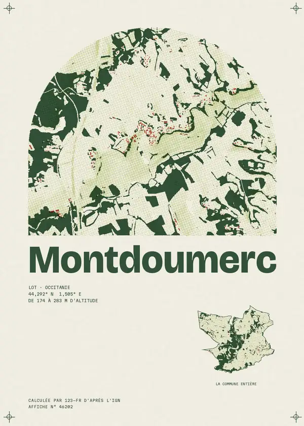 Affiche de Montdoumerc, calculée par 123-fr d'après l'IGN