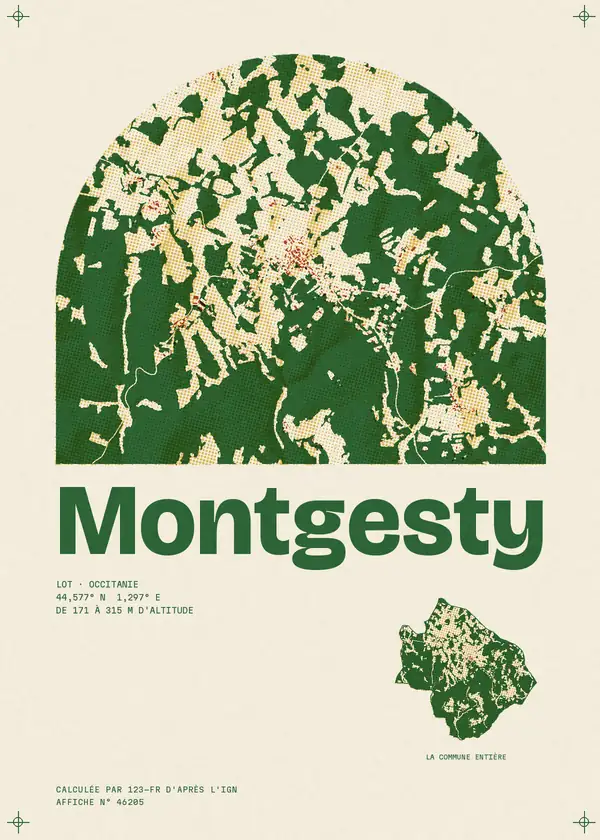 Affiche de Montgesty, calculée par 123-fr d'après l'IGN