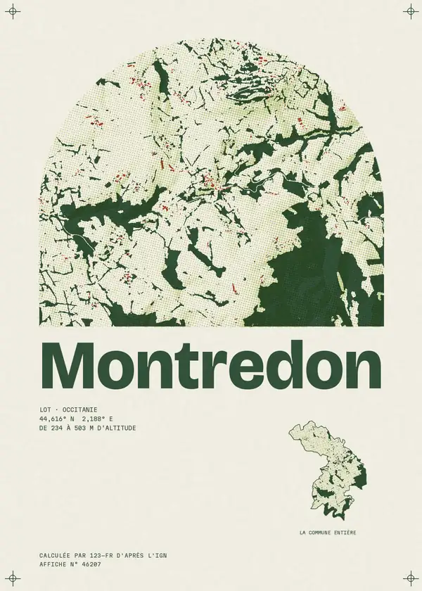 Affiche de Montredon, calculée par 123-fr d'après l'IGN