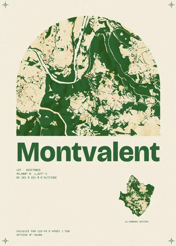 Affiche de Montvalent, calculée par 123-fr d'après l'IGN