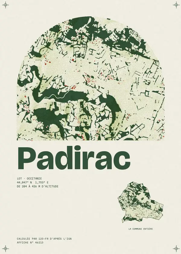 Affiche de Padirac, calculée par 123-fr d'après l'IGN