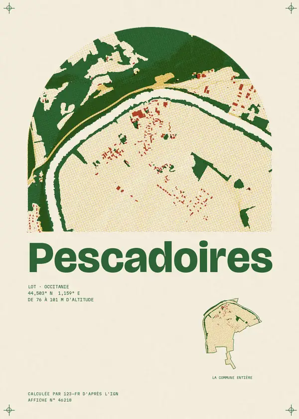Affiche de Pescadoires, calculée par 123-fr d'après l'IGN