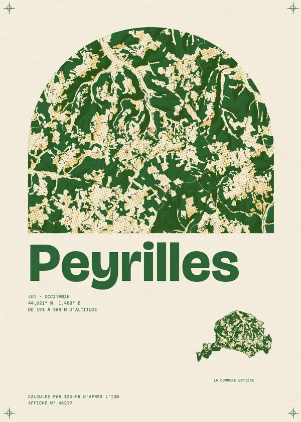 Affiche de Peyrilles, calculée par 123-fr d'après l'IGN