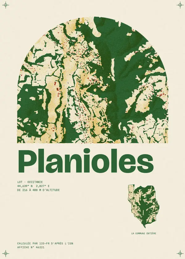 Affiche de Planioles, calculée par 123-fr d'après l'IGN