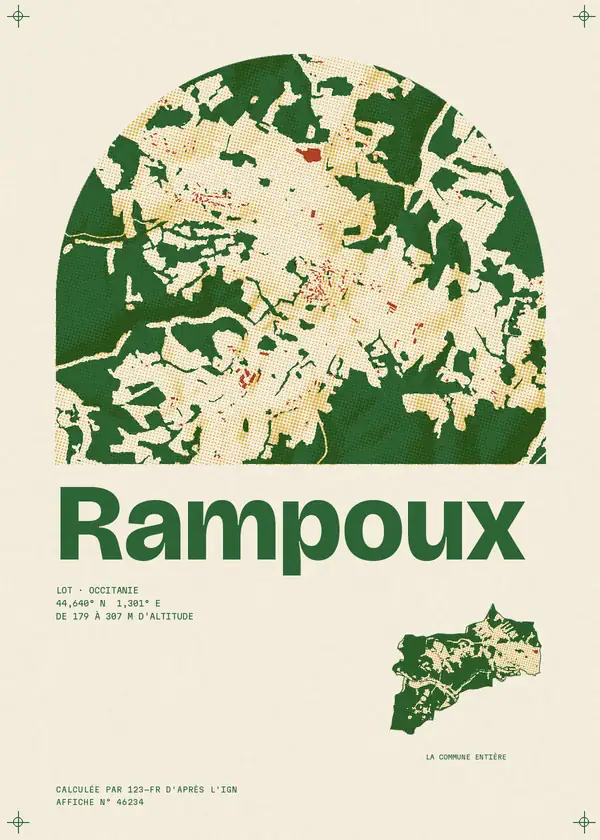 Affiche de Rampoux, calculée par 123-fr d'après l'IGN