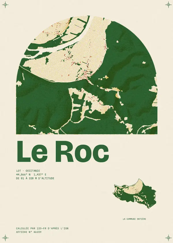 Affiche de Le Roc, calculée par 123-fr d'après l'IGN