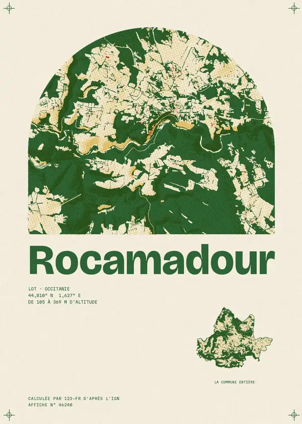 Affiche de Rocamadour, calculée par 123-fr d'après l'IGN