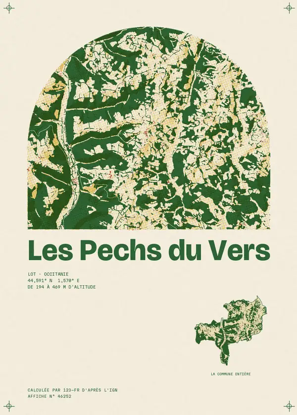 Affiche de Les Pechs du Vers, calculée par 123-fr d'après l'IGN