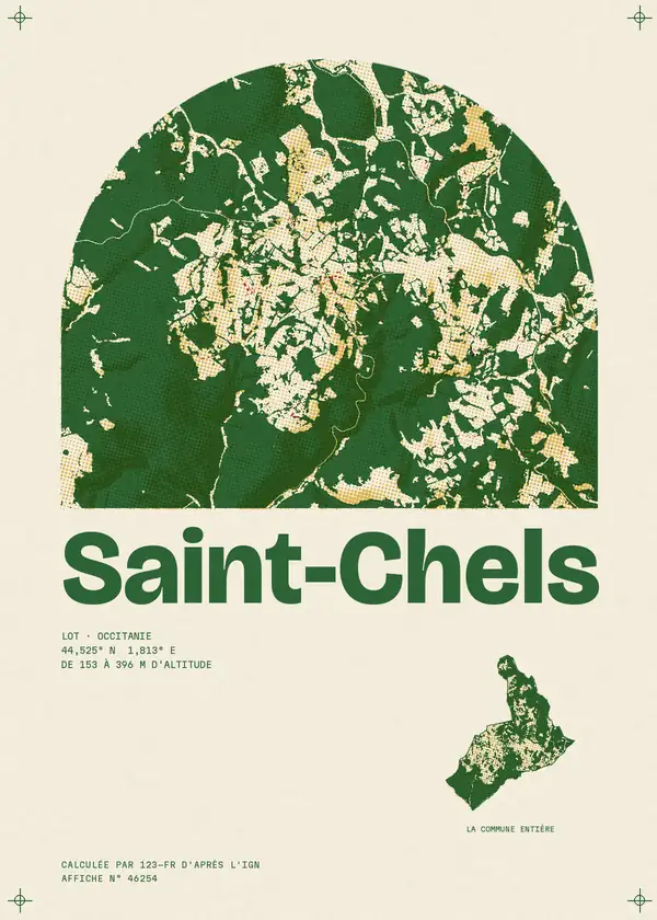 Affiche de Saint-Chels, calculée par 123-fr d'après l'IGN