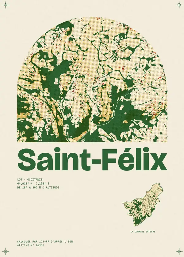 Affiche de Saint-Félix, calculée par 123-fr d'après l'IGN
