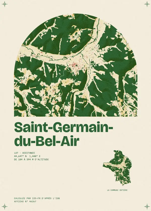 Affiche de Saint-Germain-du-Bel-Air, calculée par 123-fr d'après l'IGN