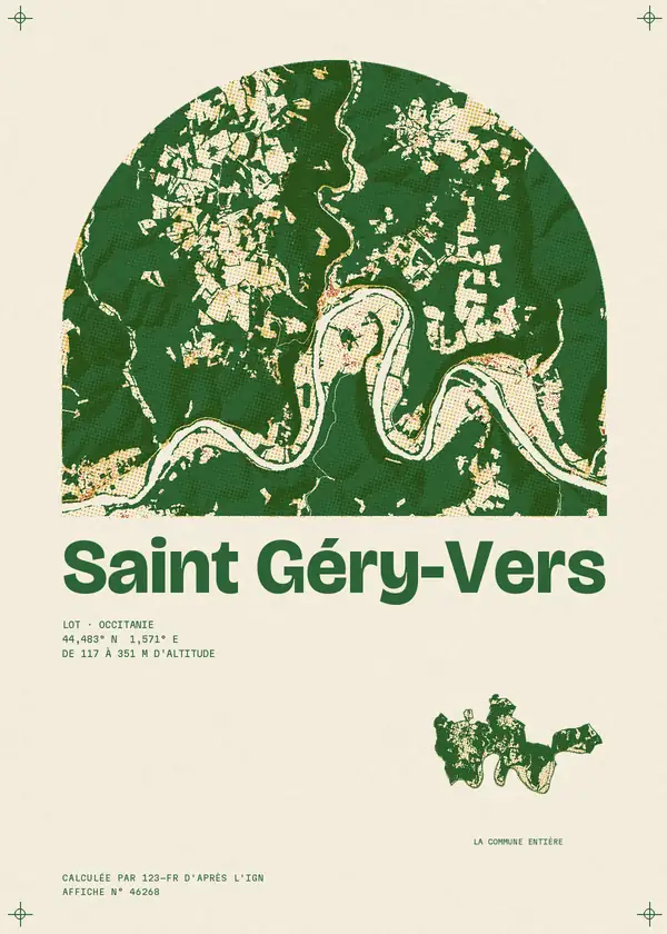 Affiche de Saint Géry-Vers, calculée par 123-fr d'après l'IGN
