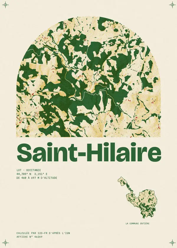 Affiche de Saint-Hilaire, calculée par 123-fr d'après l'IGN
